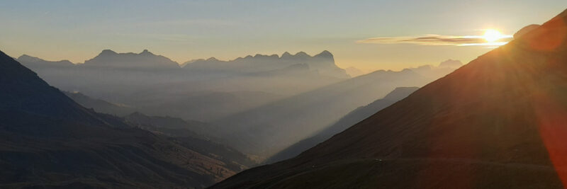 prachtige sunrise vanaf de berghut